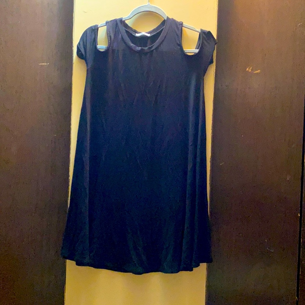 Cold shoulder black dress